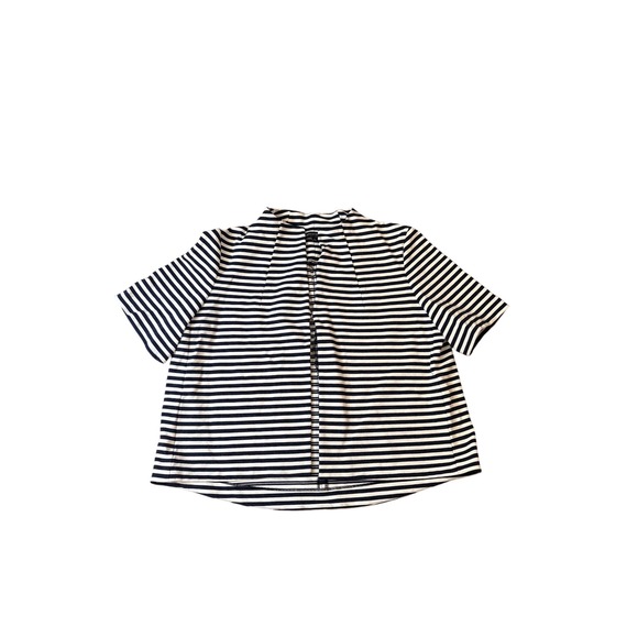 Lafayette 148 New York Sweaters - Lafayette 148 Cardigan Women Blue White Striped‎ Open Front Knit SIZE M